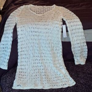 Forever 21 White Knit Swim Coverup